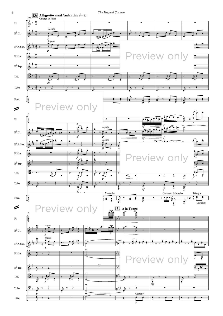 The Magical Carmen - Wind & Percussion Octet The Magical Carmen - Wind & Percussion Octet Chamber Music scores gallery preview page 7