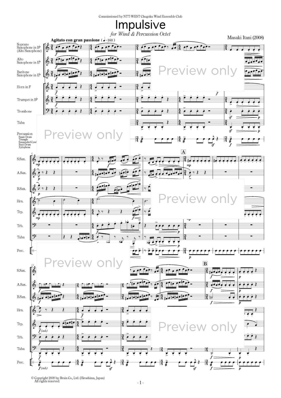 Impulsive - Wind & Percussion Octet Chamber Music scores gallery preview page 2