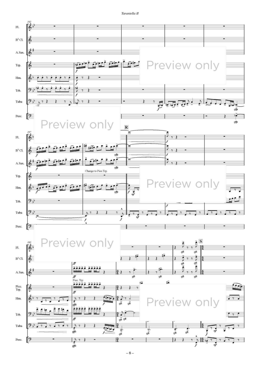 Tarantella II - Wind & Percussion Octet Chamber Music scores gallery preview page 9