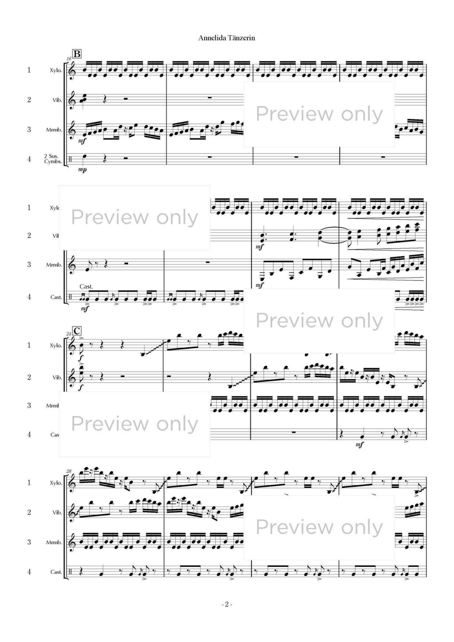 Annelida Tänzerin - Percussion Quartet Glockenspiel scores gallery preview page 3