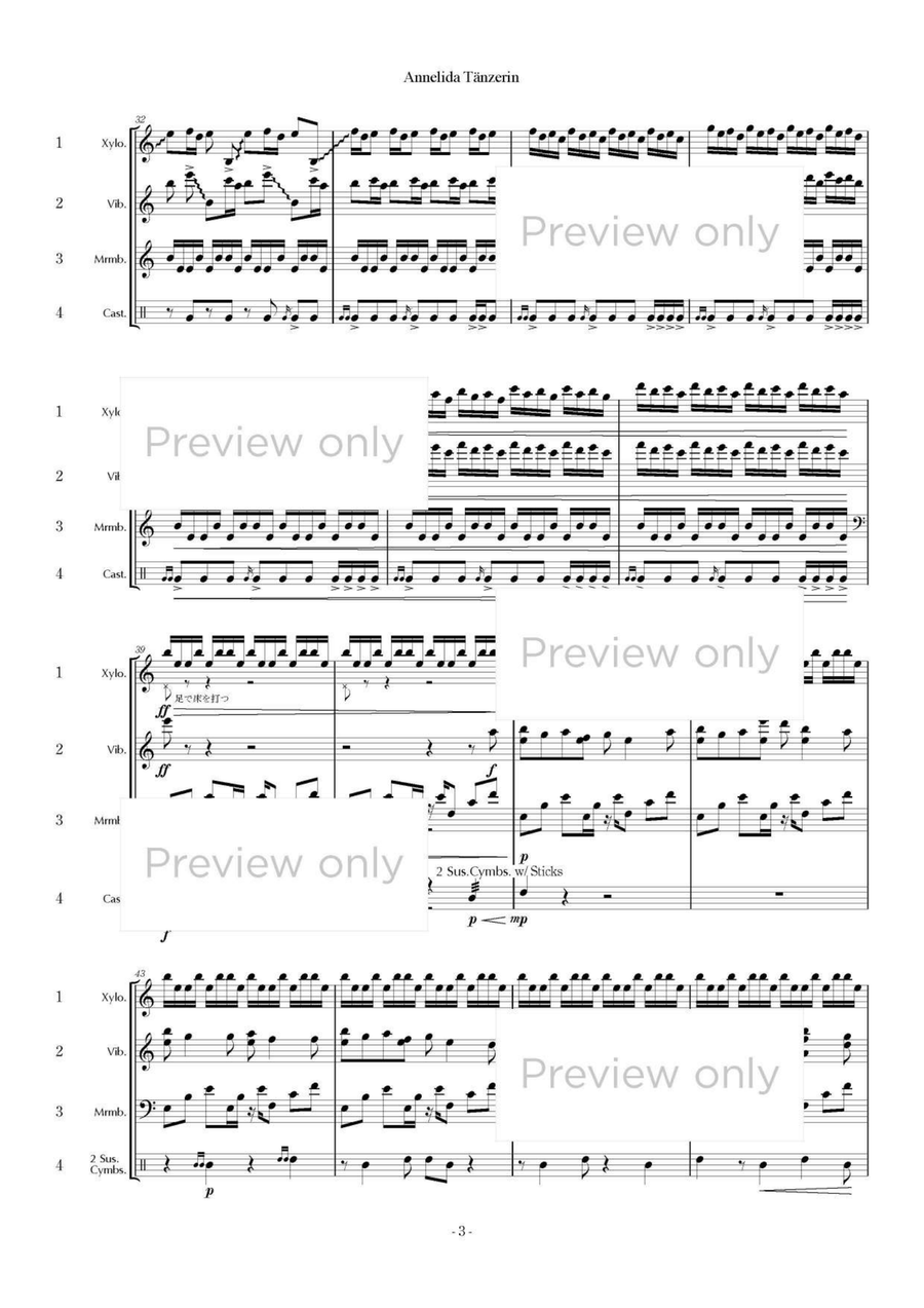 Annelida Tänzerin - Percussion Quartet Glockenspiel scores gallery preview page 4