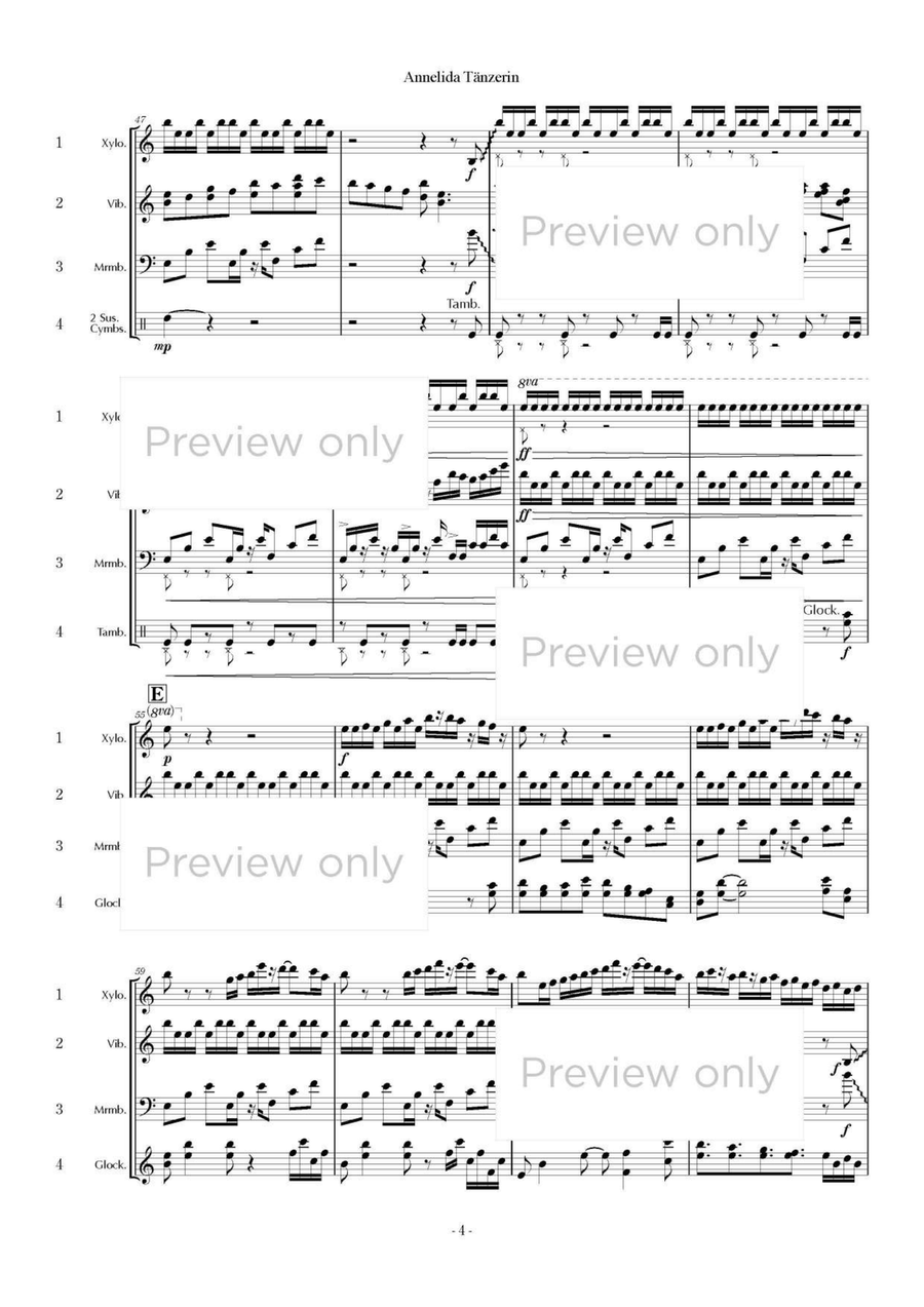 Annelida Tänzerin - Percussion Quartet Glockenspiel scores gallery preview page 5