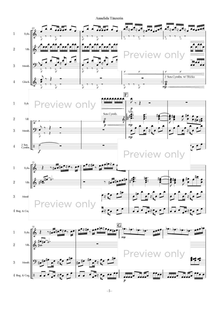 Annelida Tänzerin - Percussion Quartet Glockenspiel scores gallery preview page 6