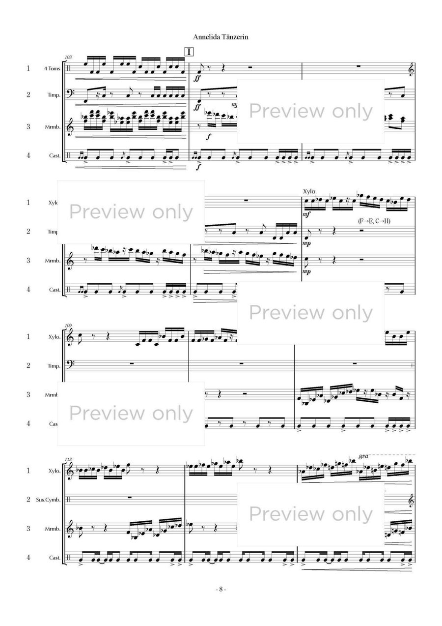 Annelida Tänzerin - Percussion Quartet Glockenspiel scores gallery preview page 9