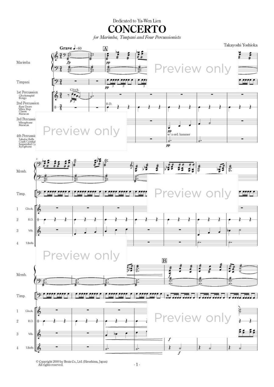 Concerto for Marimba, Timpani & Percussion Quartet Chamber Music scores gallery preview page 2