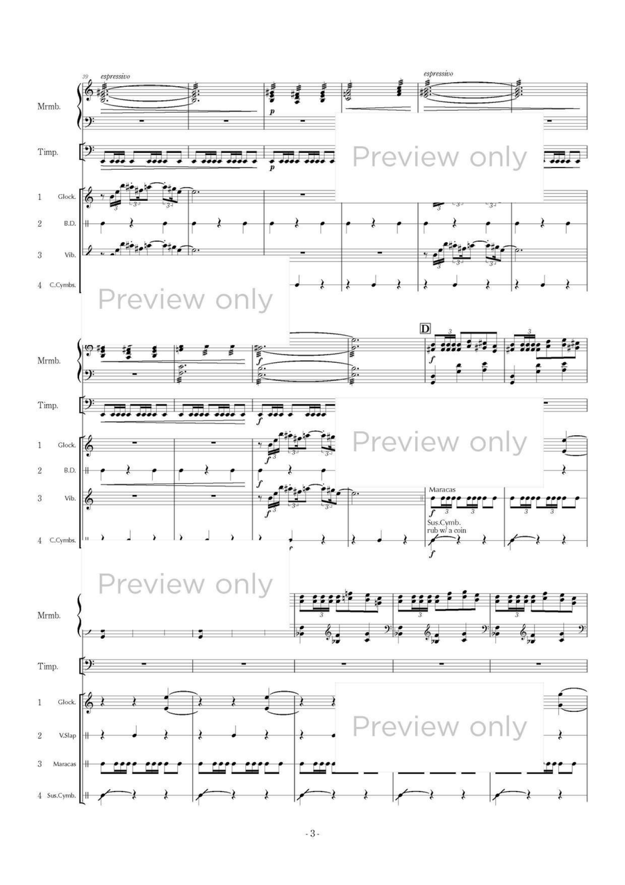 Concerto for Marimba, Timpani & Percussion Quartet Chamber Music scores gallery preview page 4