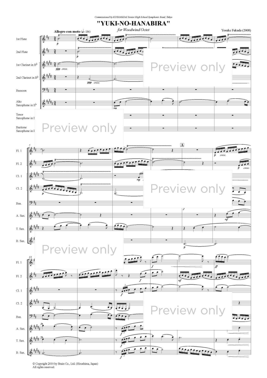 Yuki-no-hanabira - Woodwind Octet Chamber Music scores gallery preview page 2