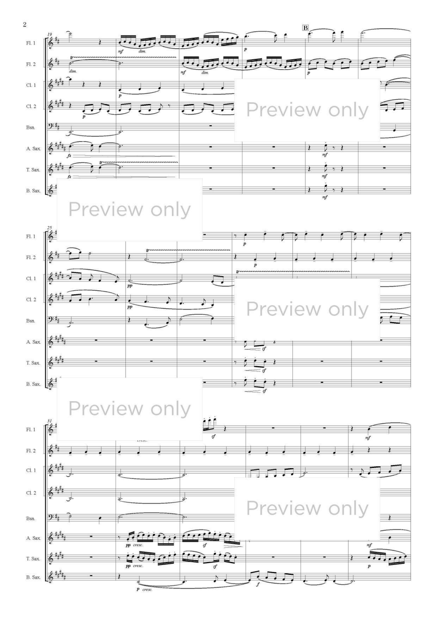 Yuki-no-hanabira - Woodwind Octet Chamber Music scores gallery preview page 3