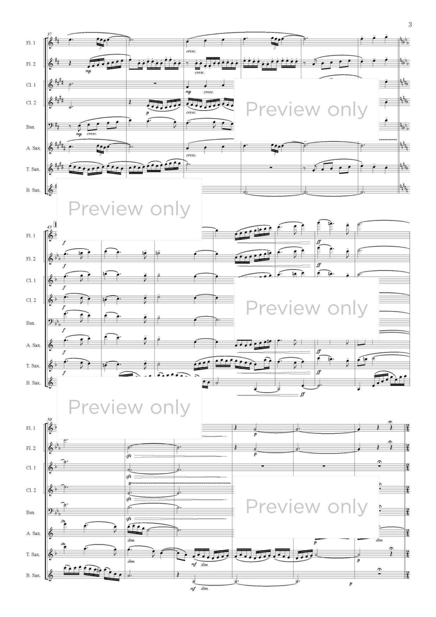 Yuki-no-hanabira - Woodwind Octet Chamber Music scores gallery preview page 4