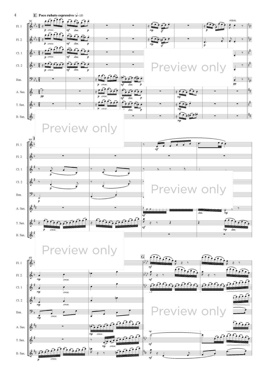 Yuki-no-hanabira - Woodwind Octet Chamber Music scores gallery preview page 5