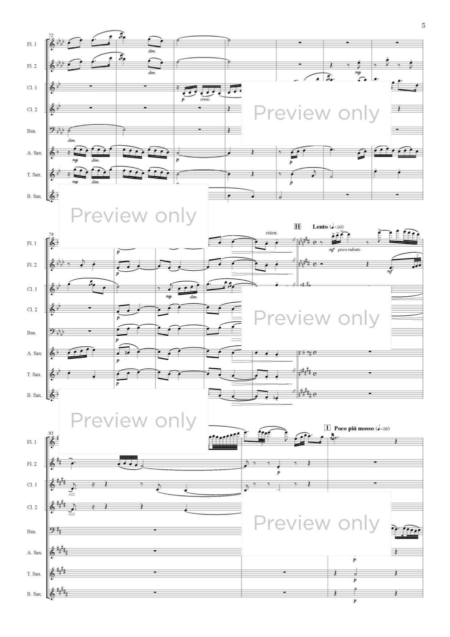 Yuki-no-hanabira - Woodwind Octet Chamber Music scores gallery preview page 6
