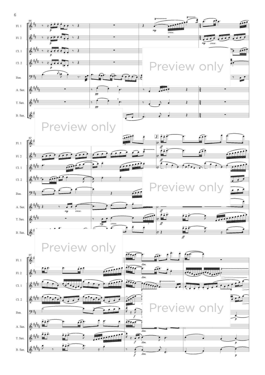 Yuki-no-hanabira - Woodwind Octet Chamber Music scores gallery preview page 7
