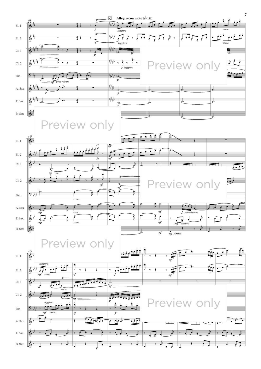Yuki-no-hanabira - Woodwind Octet Chamber Music scores gallery preview page 8
