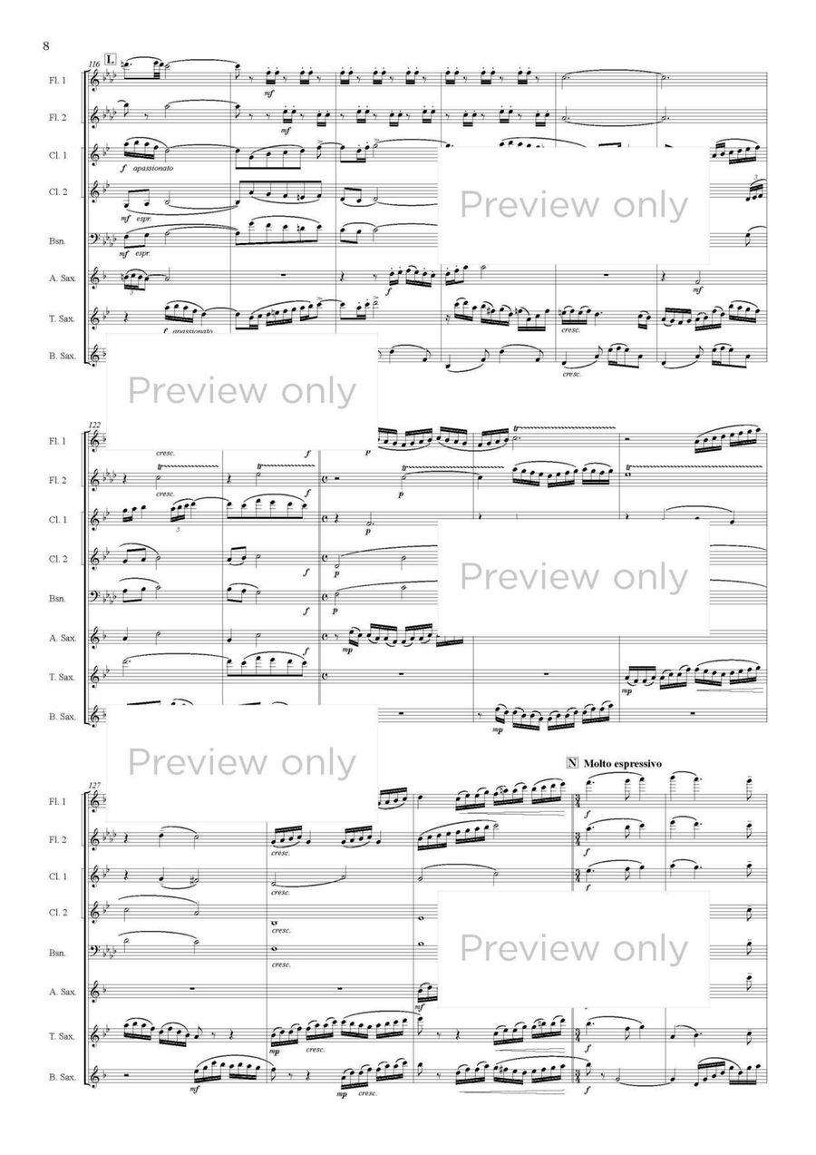 Yuki-no-hanabira - Woodwind Octet Chamber Music scores gallery preview page 9