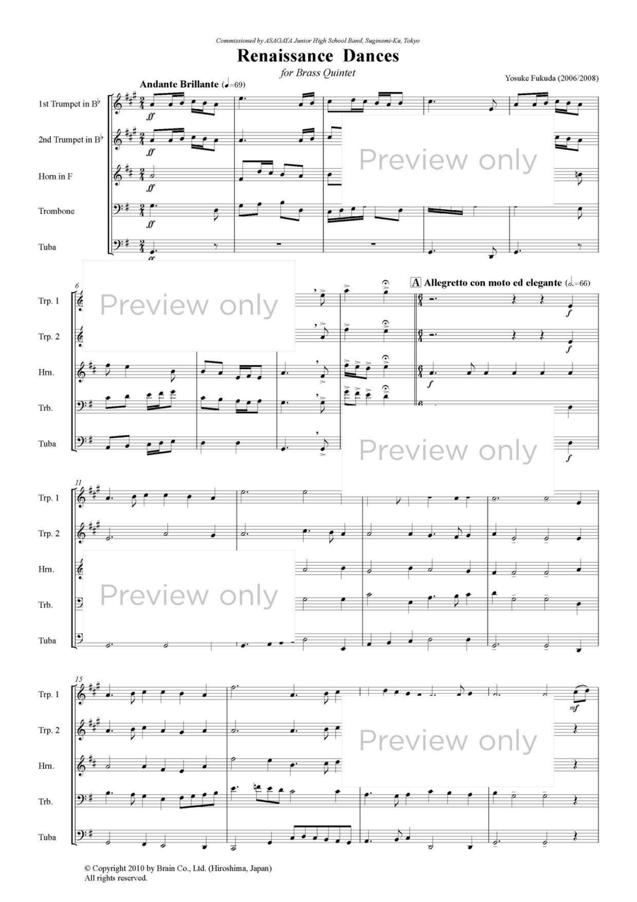Renaissance Dances - Brass Quintet Brass Quintet scores gallery preview page 2