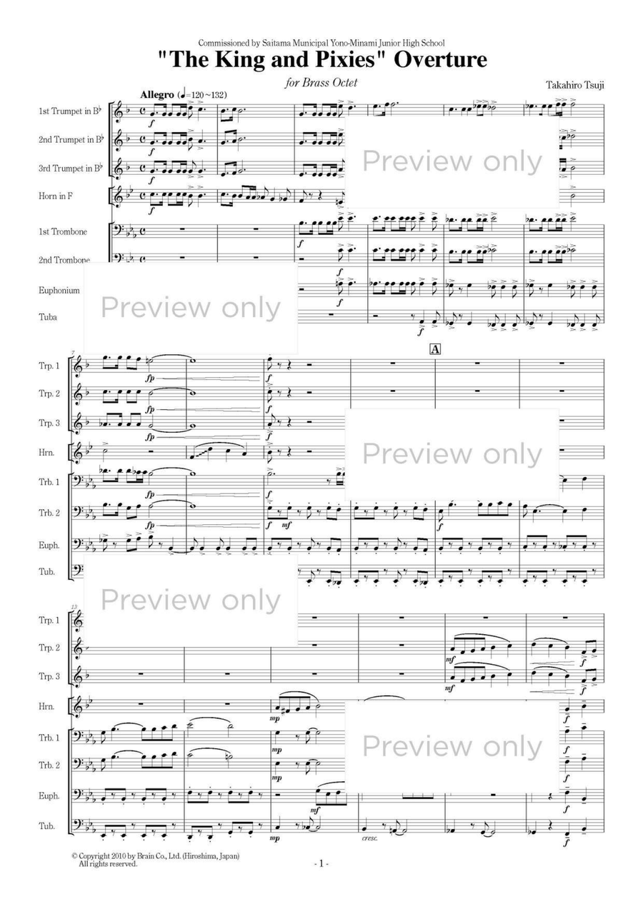 The King and Pixies Overture - Brass Octet Euphonium scores gallery preview page 2