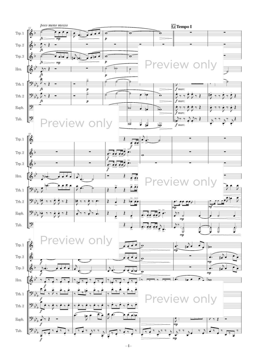 The King and Pixies Overture - Brass Octet Euphonium scores gallery preview page 5
