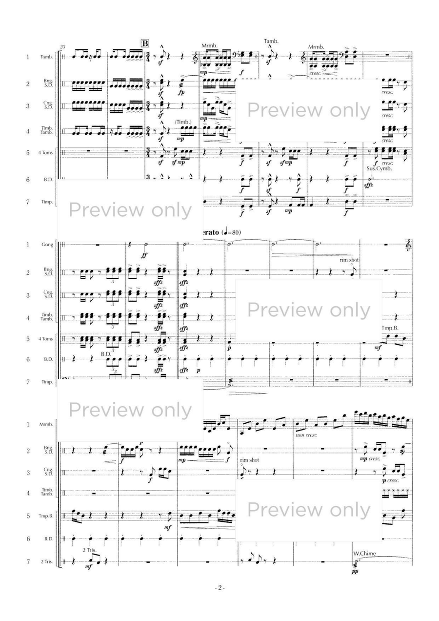 Eternal Times or Drops - Percussion Septet Chamber Music scores gallery preview page 3