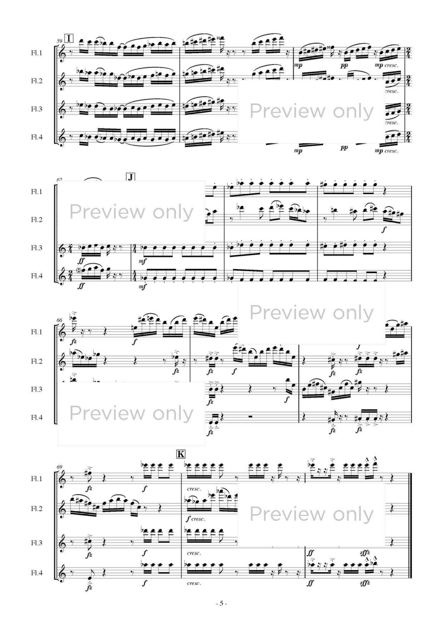 Instrumental Colors I - Flute Quartet Flute Quartet scores gallery preview page 6