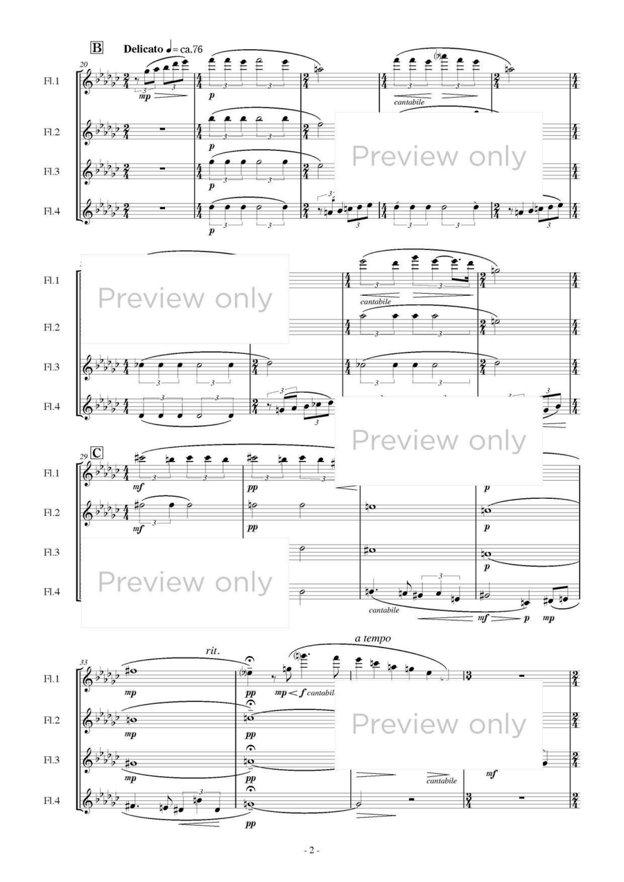 Seen by Grove and Mist - Flute Quartet Flute Quartet scores gallery preview page 3