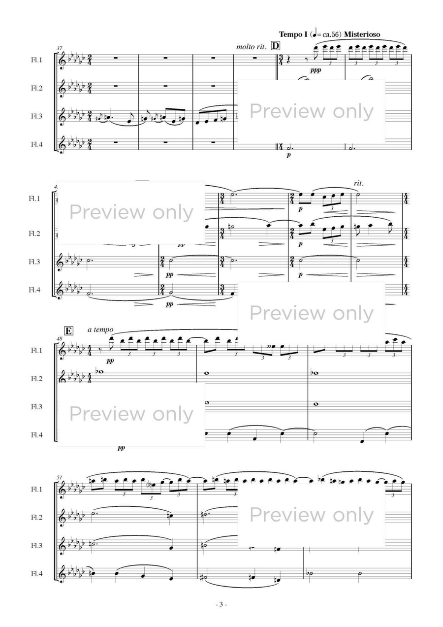 Seen by Grove and Mist - Flute Quartet Flute Quartet scores gallery preview page 4