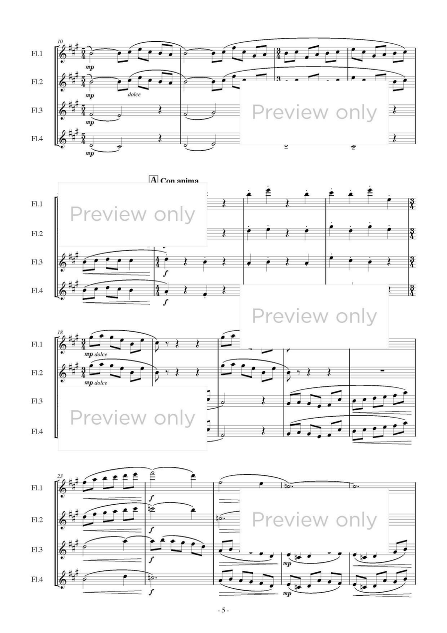Seen by Grove and Mist - Flute Quartet Flute Quartet scores gallery preview page 6