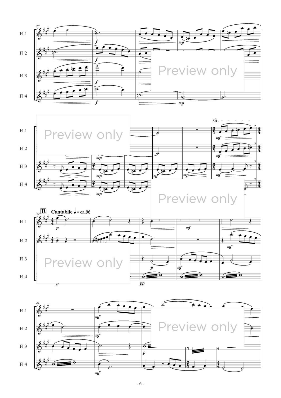 Seen by Grove and Mist - Flute Quartet Flute Quartet scores gallery preview page 7