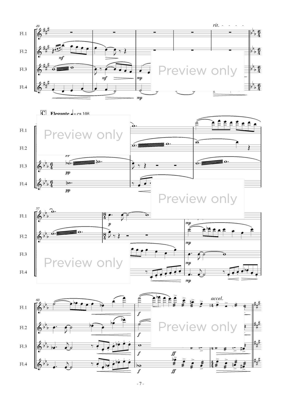 Seen by Grove and Mist - Flute Quartet Flute Quartet scores gallery preview page 8