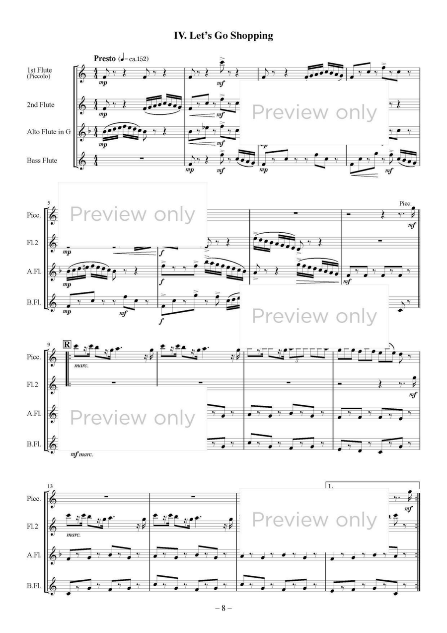 Stazione di Roma Termini - Flute Quartet Flute Quartet scores gallery preview page 9