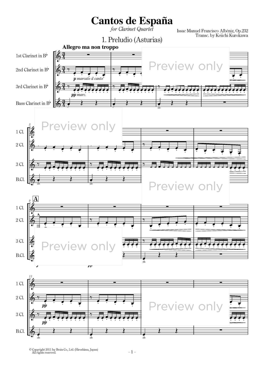 Cantos de España (Chants d'Espagne) - Clarinet Quartet Clarinet Quartet scores gallery preview page 2