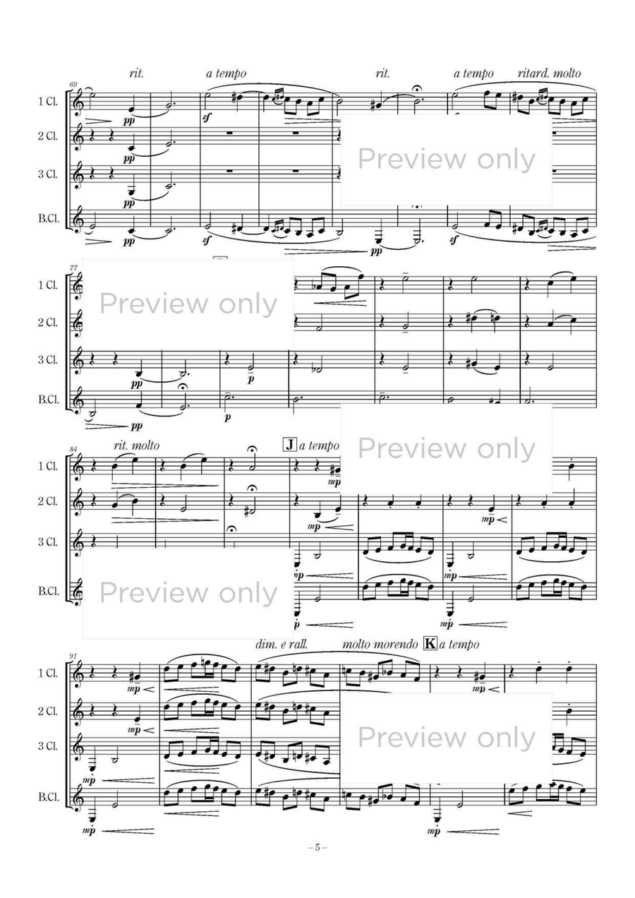 Cantos de España (Chants d'Espagne) - Clarinet Quartet Clarinet Quartet scores gallery preview page 6