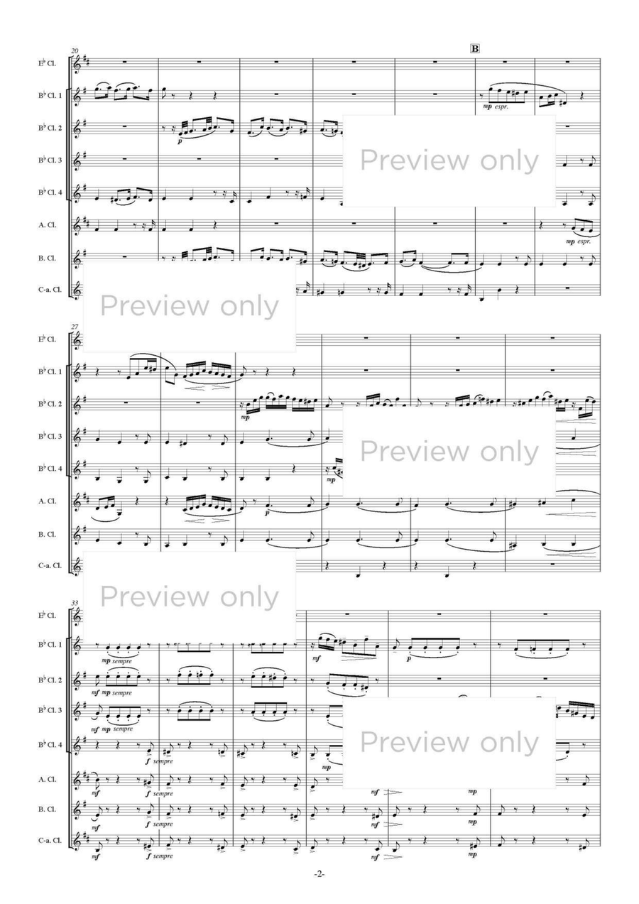 Chaconne from J.S. Bach Partita II for Solo Violin in D minor - Clarinet Octet Clarinet Quartet scores gallery preview page 3