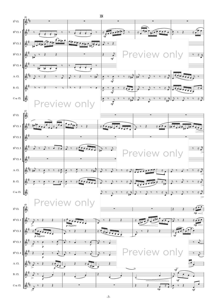 Chaconne from J.S. Bach Partita II for Solo Violin in D minor - Clarinet Octet Clarinet Quartet scores gallery preview page 4