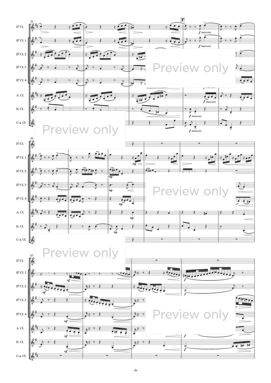 Chaconne from J.S. Bach Partita II for Solo Violin in D minor - Clarinet Octet Clarinet Quartet scores gallery preview page 5