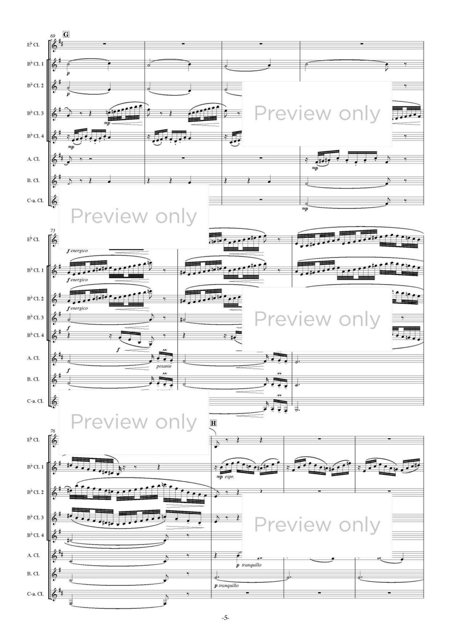 Chaconne from J.S. Bach Partita II for Solo Violin in D minor - Clarinet Octet Clarinet Quartet scores gallery preview page 6