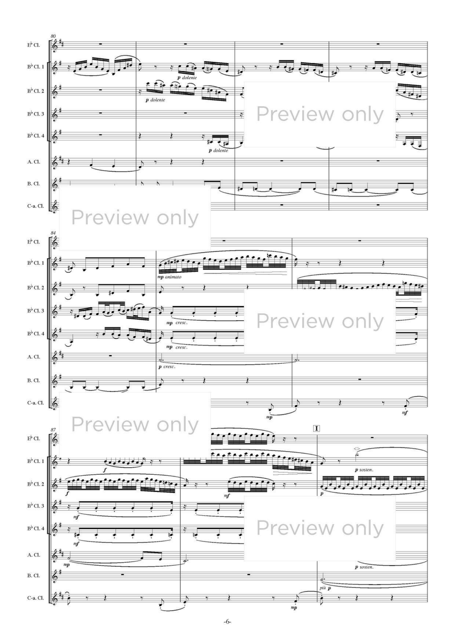 Chaconne from J.S. Bach Partita II for Solo Violin in D minor - Clarinet Octet Clarinet Quartet scores gallery preview page 7