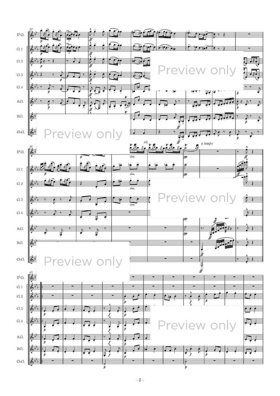 Hungarian Rhapsody No. 6 - Clarinet Octet Clarinet Quartet scores gallery preview page 3