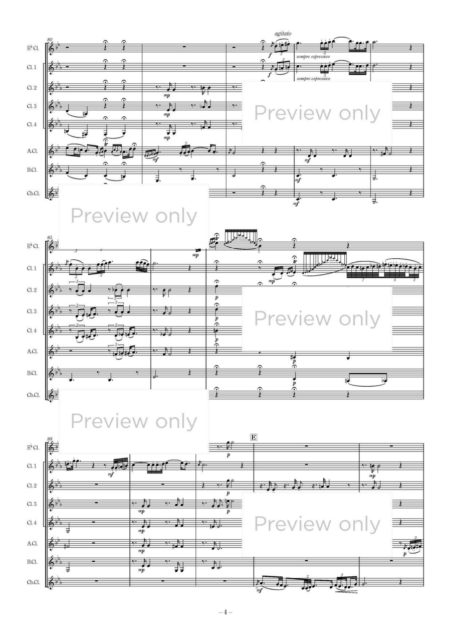 Hungarian Rhapsody No. 6 - Clarinet Octet Clarinet Quartet scores gallery preview page 5