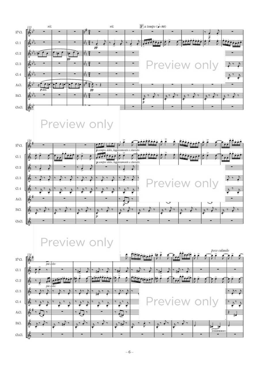 Hungarian Rhapsody No. 6 - Clarinet Octet Clarinet Quartet scores gallery preview page 7