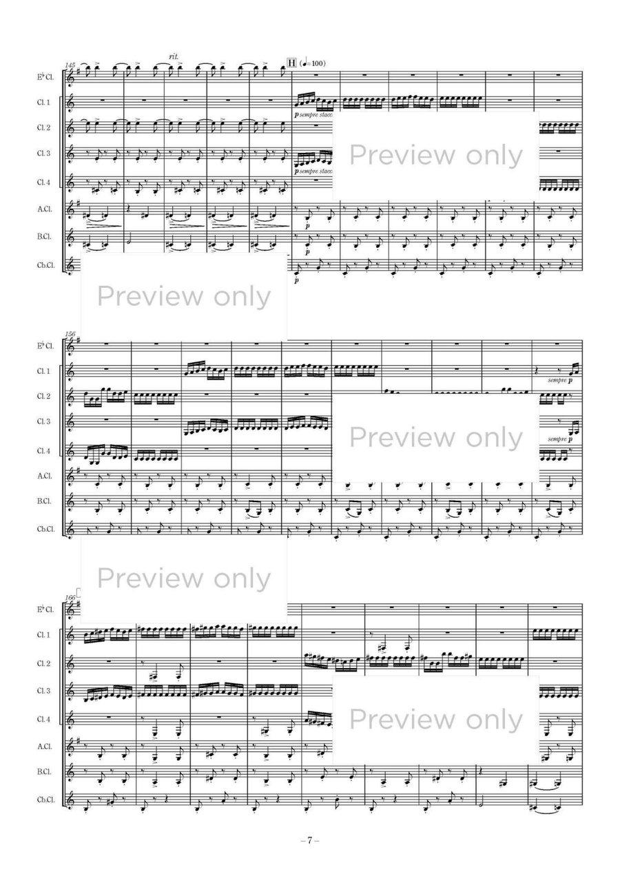 Hungarian Rhapsody No. 6 - Clarinet Octet Clarinet Quartet scores gallery preview page 8