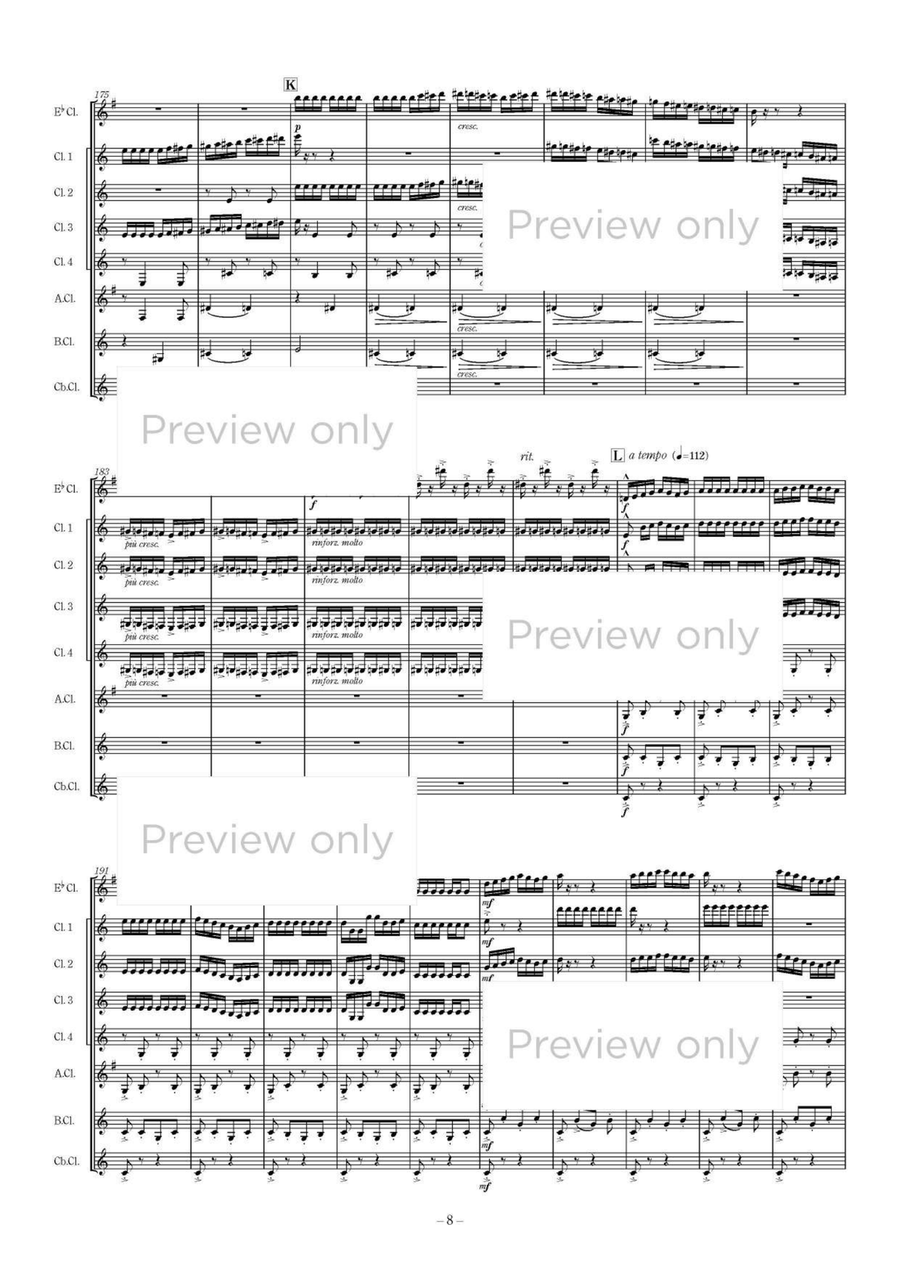 Hungarian Rhapsody No. 6 - Clarinet Octet Clarinet Quartet scores gallery preview page 9