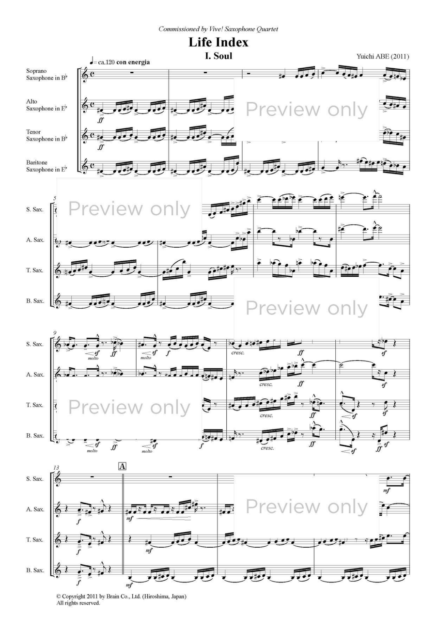 Life Index - Saxophone Quartet Saxophone Quartet scores gallery preview page 2