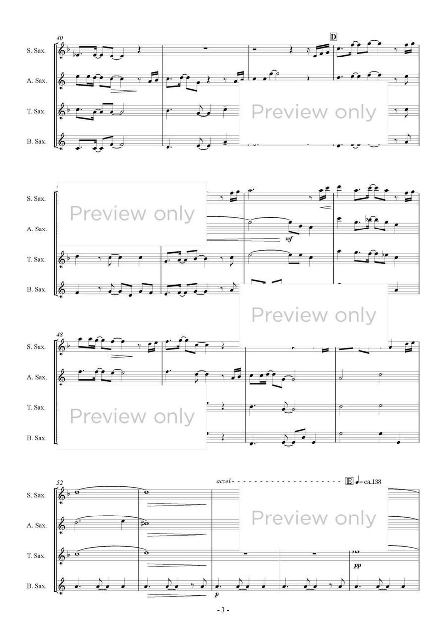 Here - Saxophone Quartet Here - Saxophone Quartet Saxophone Quartet scores gallery preview page 4