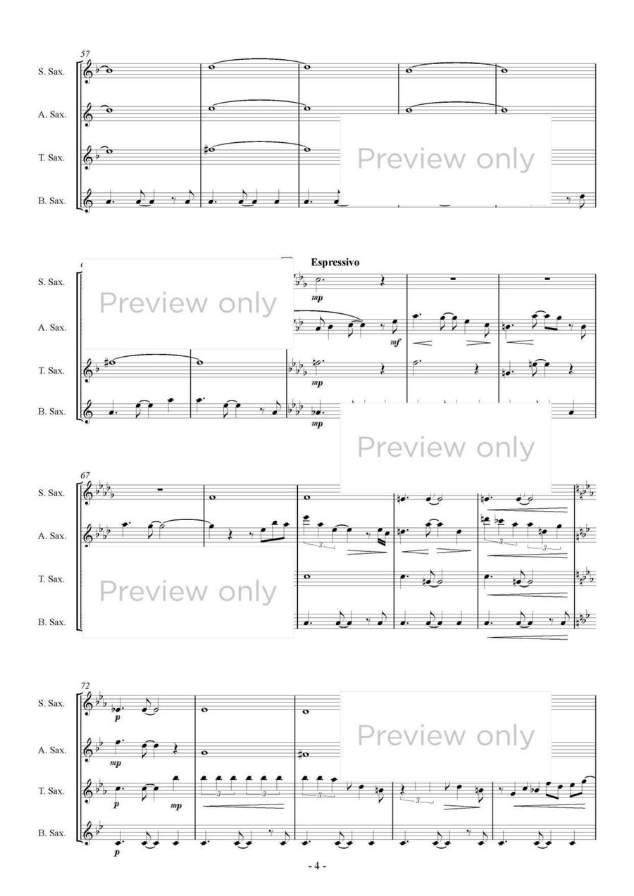 Here - Saxophone Quartet Here - Saxophone Quartet Saxophone Quartet scores gallery preview page 5