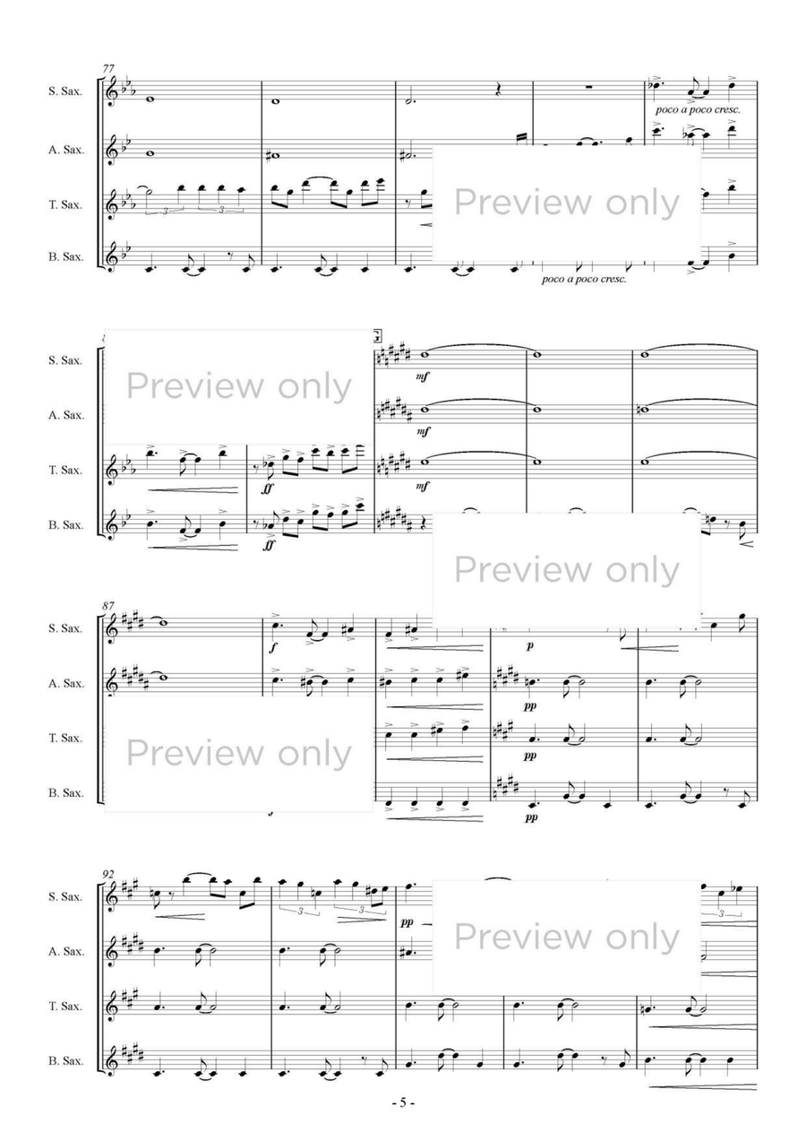 Here - Saxophone Quartet Here - Saxophone Quartet Saxophone Quartet scores gallery preview page 6