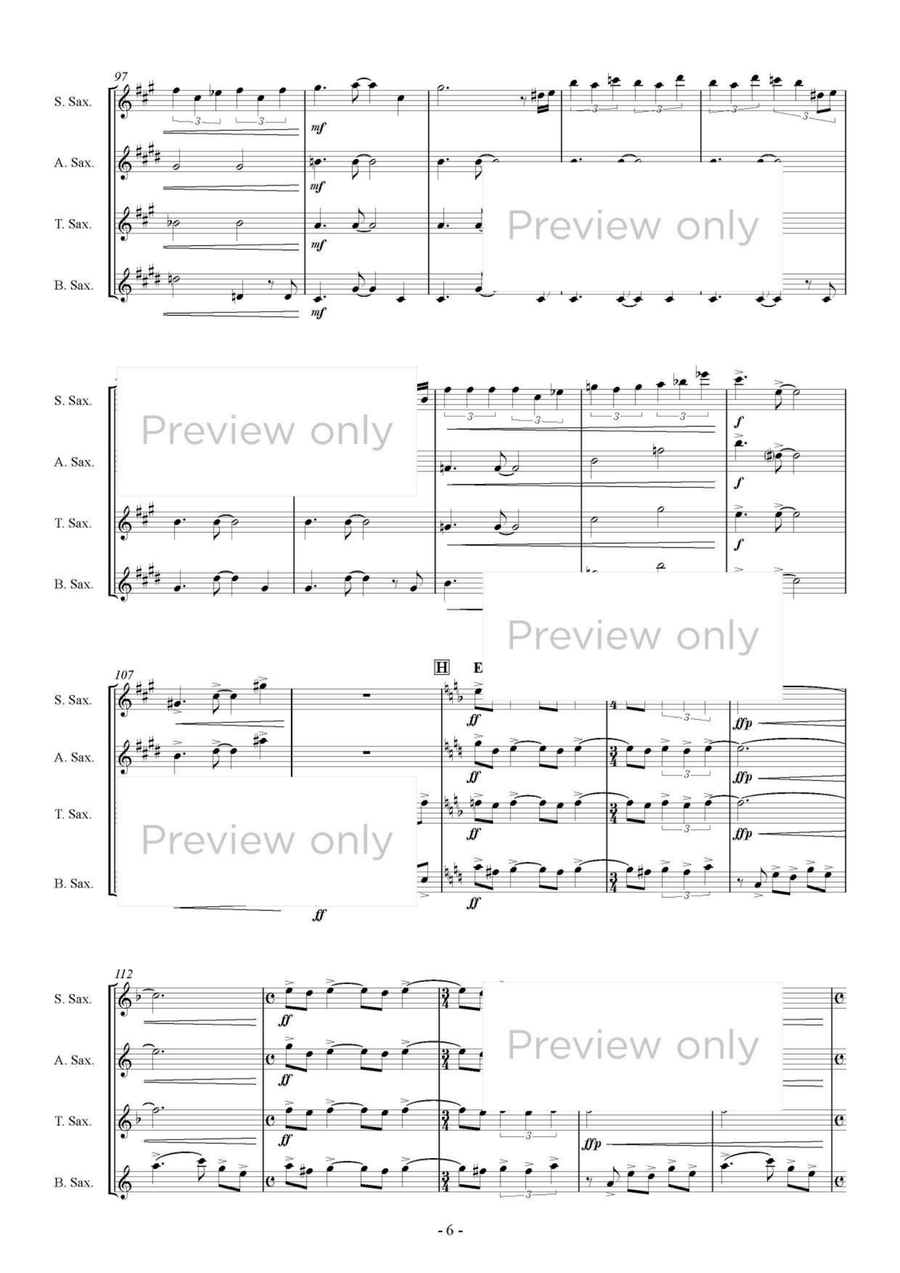 Here - Saxophone Quartet Here - Saxophone Quartet Saxophone Quartet scores gallery preview page 7