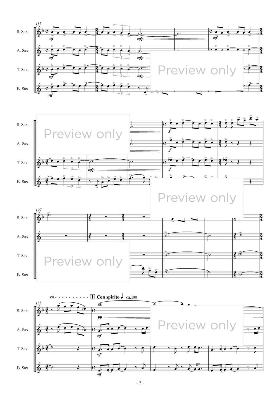 Here - Saxophone Quartet Here - Saxophone Quartet Saxophone Quartet scores gallery preview page 8