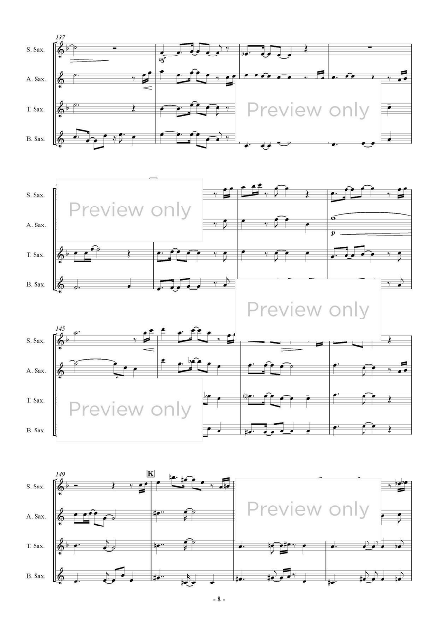Here - Saxophone Quartet Here - Saxophone Quartet Saxophone Quartet scores gallery preview page 9