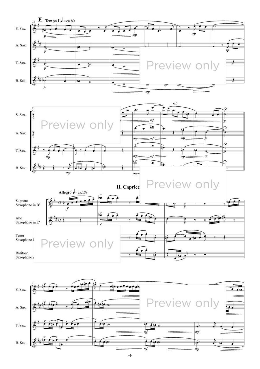 Andante and Capriccio - Saxophone Quartet Saxophone Quartet scores gallery preview page 5