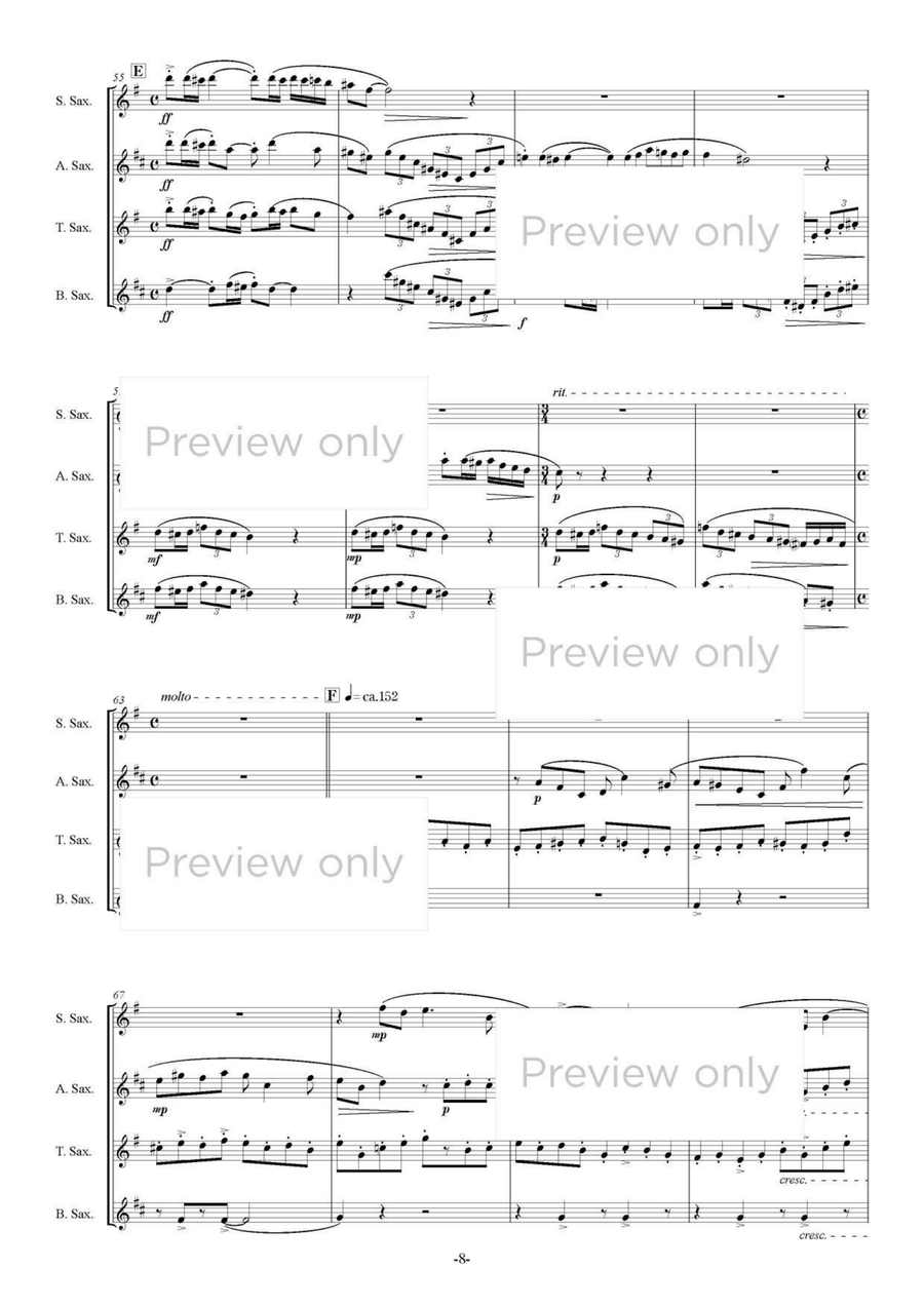 Andante and Capriccio - Saxophone Quartet Saxophone Quartet scores gallery preview page 9